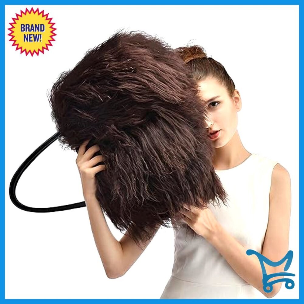 Real Lamb Fur Tote Bag with Genuine Leather Handles, Large Capacity - Picture 2 of 7